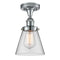 Cone Semi-Flush Mount shown in the Polished Chrome finish with a Clear shade
