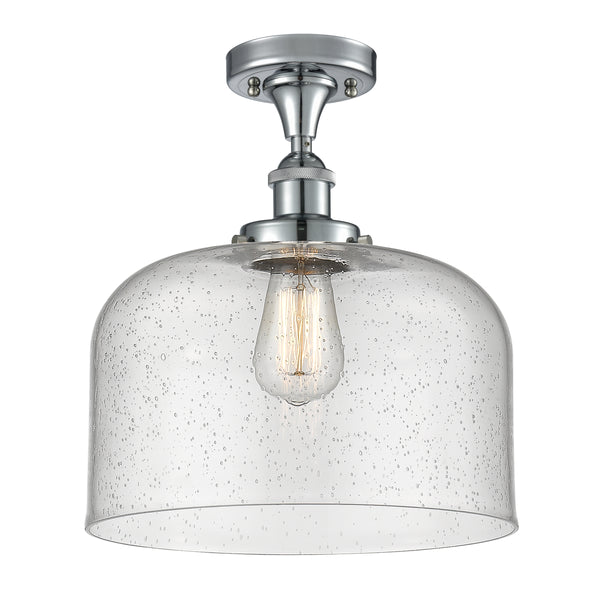Bell Semi-Flush Mount shown in the Polished Chrome finish with a Seedy shade