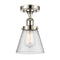 Cone Semi-Flush Mount shown in the Polished Nickel finish with a Seedy shade