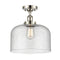 Bell Semi-Flush Mount shown in the Polished Nickel finish with a Seedy shade