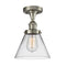 Cone Semi-Flush Mount shown in the Brushed Satin Nickel finish with a Clear shade