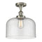 Bell Semi-Flush Mount shown in the Brushed Satin Nickel finish with a Seedy shade