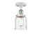 Bell Semi-Flush Mount shown in the White and Polished Chrome finish with a Seedy shade