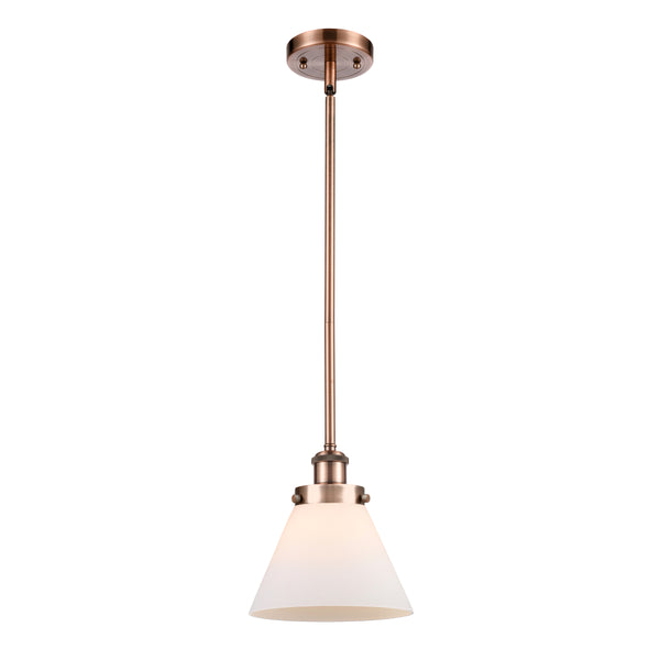 Cone Mini Pendant shown in the Antique Copper finish with a Matte White shade