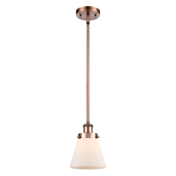 Cone Mini Pendant shown in the Antique Copper finish with a Matte White shade