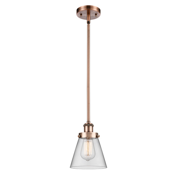 Cone Mini Pendant shown in the Antique Copper finish with a Clear shade
