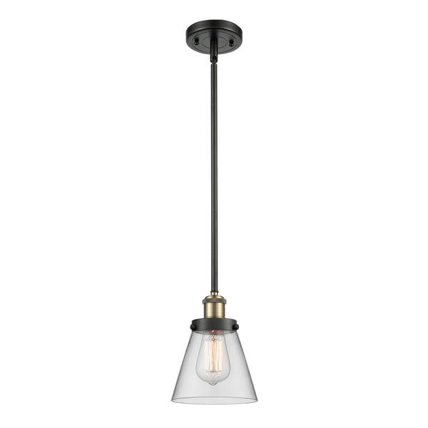 Cone Mini Pendant shown in the Black Antique Brass finish with a Clear shade