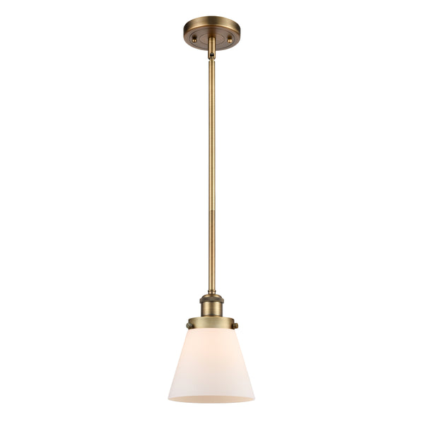 Cone Mini Pendant shown in the Brushed Brass finish with a Matte White shade