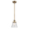 Cone Mini Pendant shown in the Brushed Brass finish with a Seedy shade