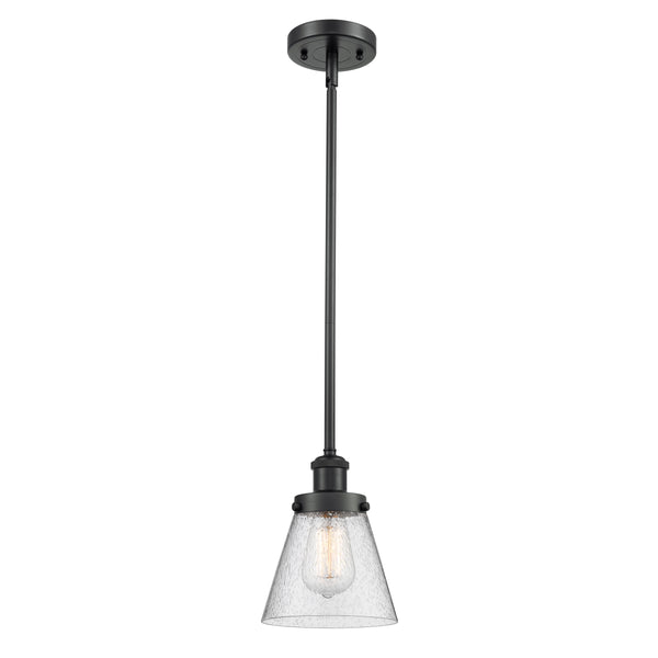 Cone Mini Pendant shown in the Matte Black finish with a Seedy shade