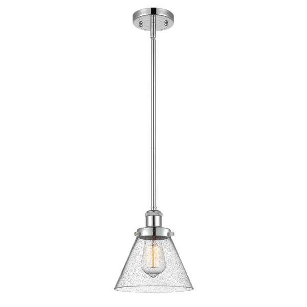 Cone Mini Pendant shown in the Polished Chrome finish with a Seedy shade