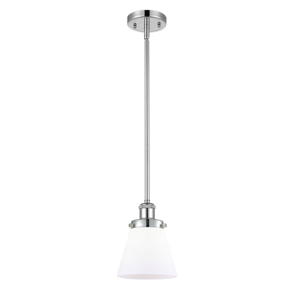Cone Mini Pendant shown in the Polished Chrome finish with a Matte White shade