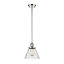 Cone Mini Pendant shown in the Polished Nickel finish with a Seedy shade