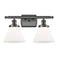Cone Bath Vanity Light shown in the Oil Rubbed Bronze finish with a Matte White shade