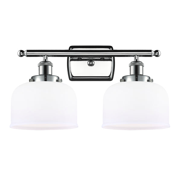 Bell Bath Vanity Light shown in the Polished Chrome finish with a Matte White shade