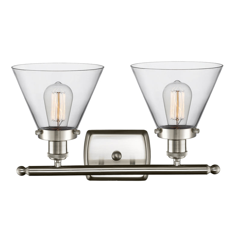 Innovations Lighting Large Cone 2 Light Bath Vanity Light Part Of The Ballston Collection 916-2W-SN-G42