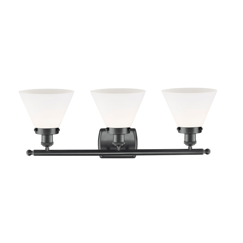 Innovations Lighting Large Cone 3 Light Bath Vanity Light Part Of The Ballston Collection 916-3W-BK-G41