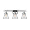 Cone Bath Vanity Light shown in the Polished Chrome finish with a Clear shade