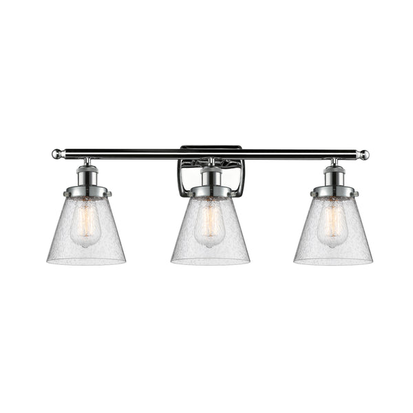 Cone Bath Vanity Light shown in the Polished Chrome finish with a Seedy shade