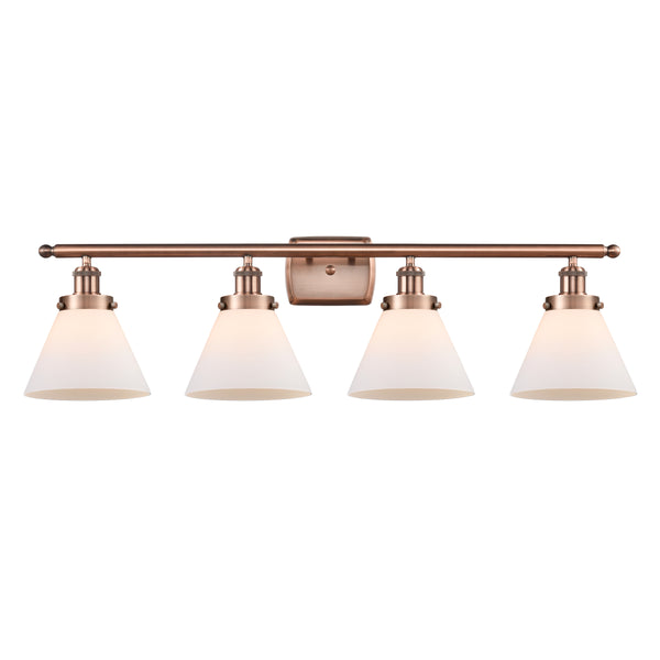 Cone Bath Vanity Light shown in the Antique Copper finish with a Matte White shade