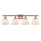 Bell Bath Vanity Light shown in the Antique Copper finish with a Matte White shade