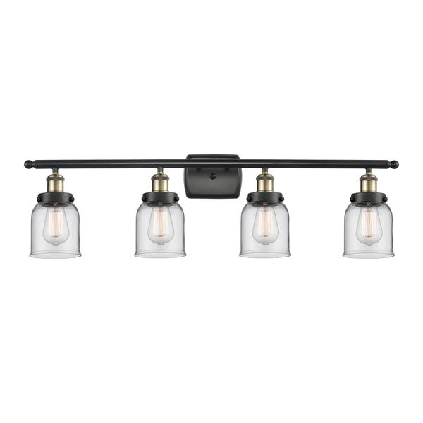 Bell Bath Vanity Light shown in the Black Antique Brass finish with a Clear shade