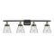 Cone Bath Vanity Light shown in the Black Antique Brass finish with a Clear shade