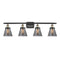 Cone Bath Vanity Light shown in the Black Antique Brass finish with a Plated Smoke shade