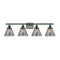 Cone Bath Vanity Light shown in the Matte Black finish with a Plated Smoke shade