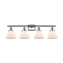 Cone Bath Vanity Light shown in the Polished Chrome finish with a Matte White shade