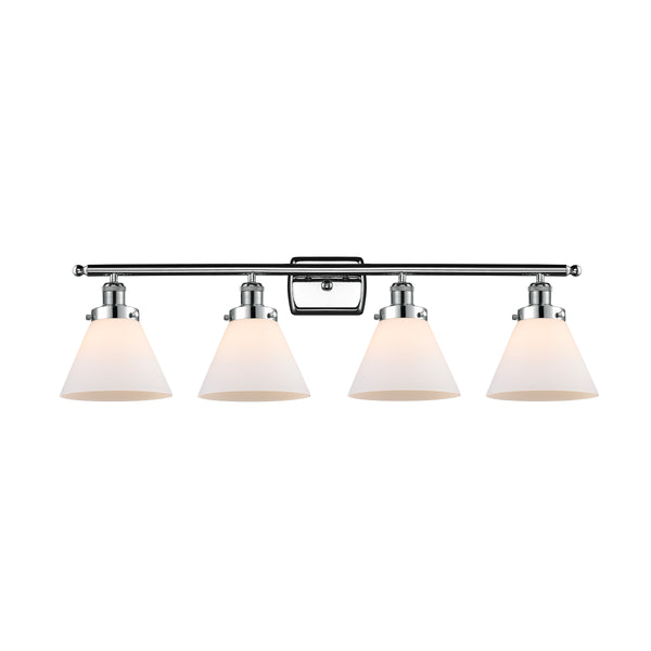 Cone Bath Vanity Light shown in the Polished Chrome finish with a Matte White shade