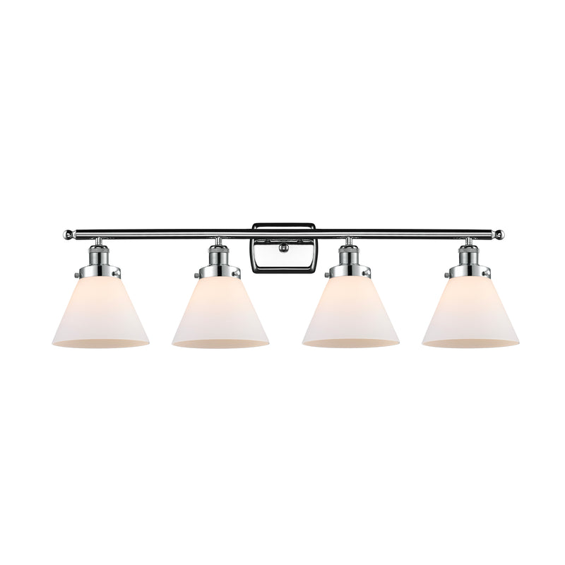 Cone Bath Vanity Light shown in the Polished Chrome finish with a Matte White shade