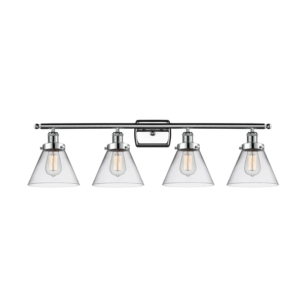 Cone Bath Vanity Light shown in the Polished Chrome finish with a Clear shade