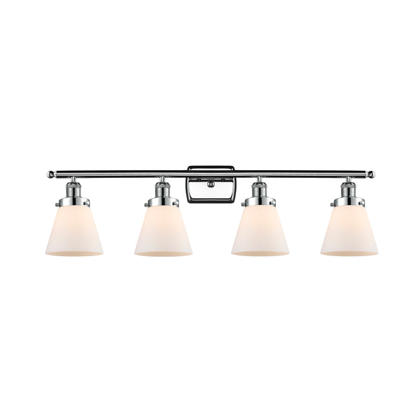 Cone Bath Vanity Light shown in the Polished Chrome finish with a Matte White shade