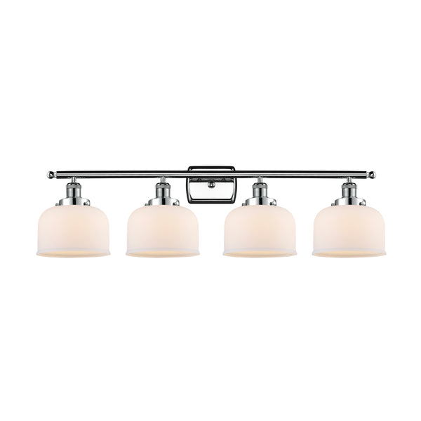 Bell Bath Vanity Light shown in the Polished Chrome finish with a Matte White shade