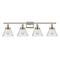 Cone Bath Vanity Light shown in the Polished Nickel finish with a Seedy shade
