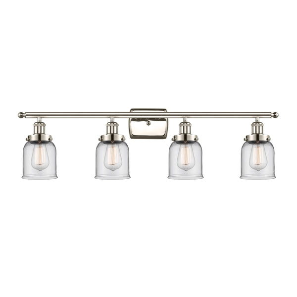 Bell Bath Vanity Light shown in the Polished Nickel finish with a Clear shade