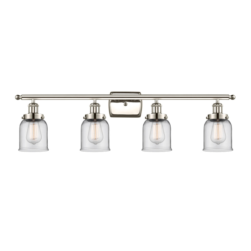 Bell Bath Vanity Light shown in the Polished Nickel finish with a Clear shade