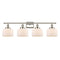 Bell Bath Vanity Light shown in the Polished Nickel finish with a Matte White shade