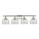 Bell Bath Vanity Light shown in the Brushed Satin Nickel finish with a Clear shade