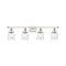 Bell Bath Vanity Light shown in the White and Polished Chrome finish with a Seedy shade