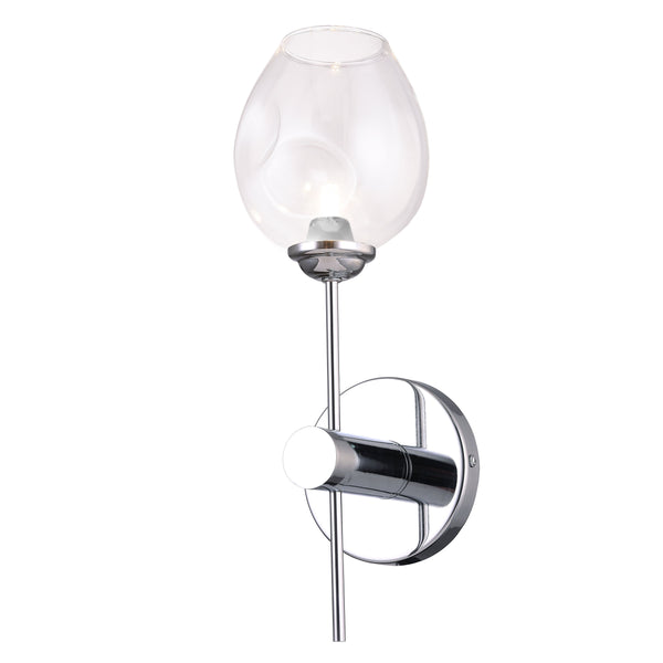 Dainolite 1 Light Wall Sconce, Polished Chrome Finish with Clear Glass ABI-141W-PC