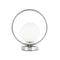 Dainolite 1 Light Halogen Table Lamp Polished Chrome with White Glass ADR-101T-PC
