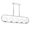 Dainolite 5 Light Halogen HORZONTAL Pendant Polished Chrome with White Glass ADR-405HP-PC