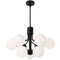 Dainolite 9 Light Chandelier, Matte Black Finish with Opal Glass AMA-249C-MB