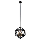 Dainolite 3 Light Chandelier, Black/Antique Brass ARC-143C-AB