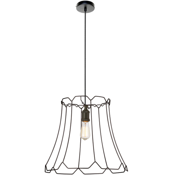 Dainolite 1 Light Metal Black Framed Pendant BKO-L-BK