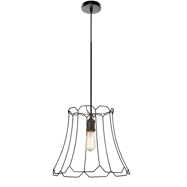 Dainolite 1 Light Metal Black Framed Pendant BKO-M-BK