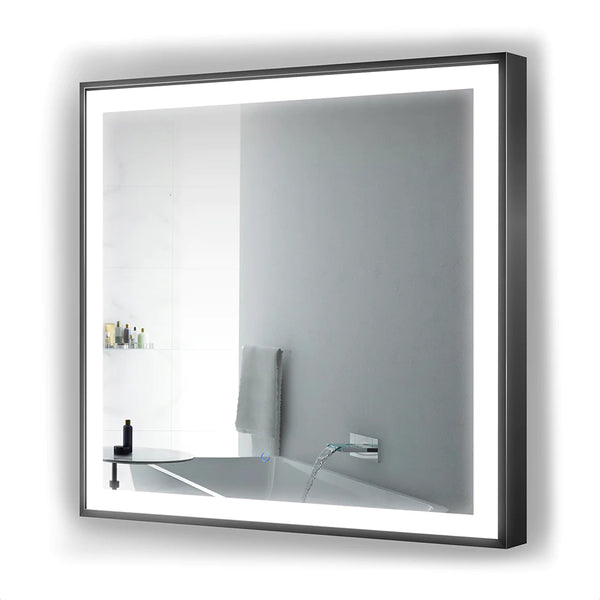 Krugg Soho 36" X 36" Black LED Bathroom Mirror SOHO3636B