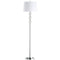 Dainolite 1 Light Crystal Floor Lamp, Polished Chrome with White Shade C182F-PC